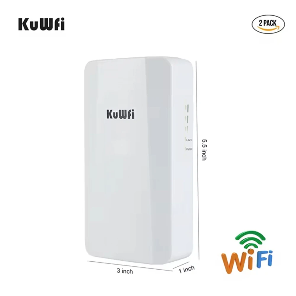 KuWFi Outdoor Wifi Router 300Mbps Wireless Bridge 1KM Long Range 2.4G Wifi Repeater Extender Wi-Fi Signal Amplifier Access Point