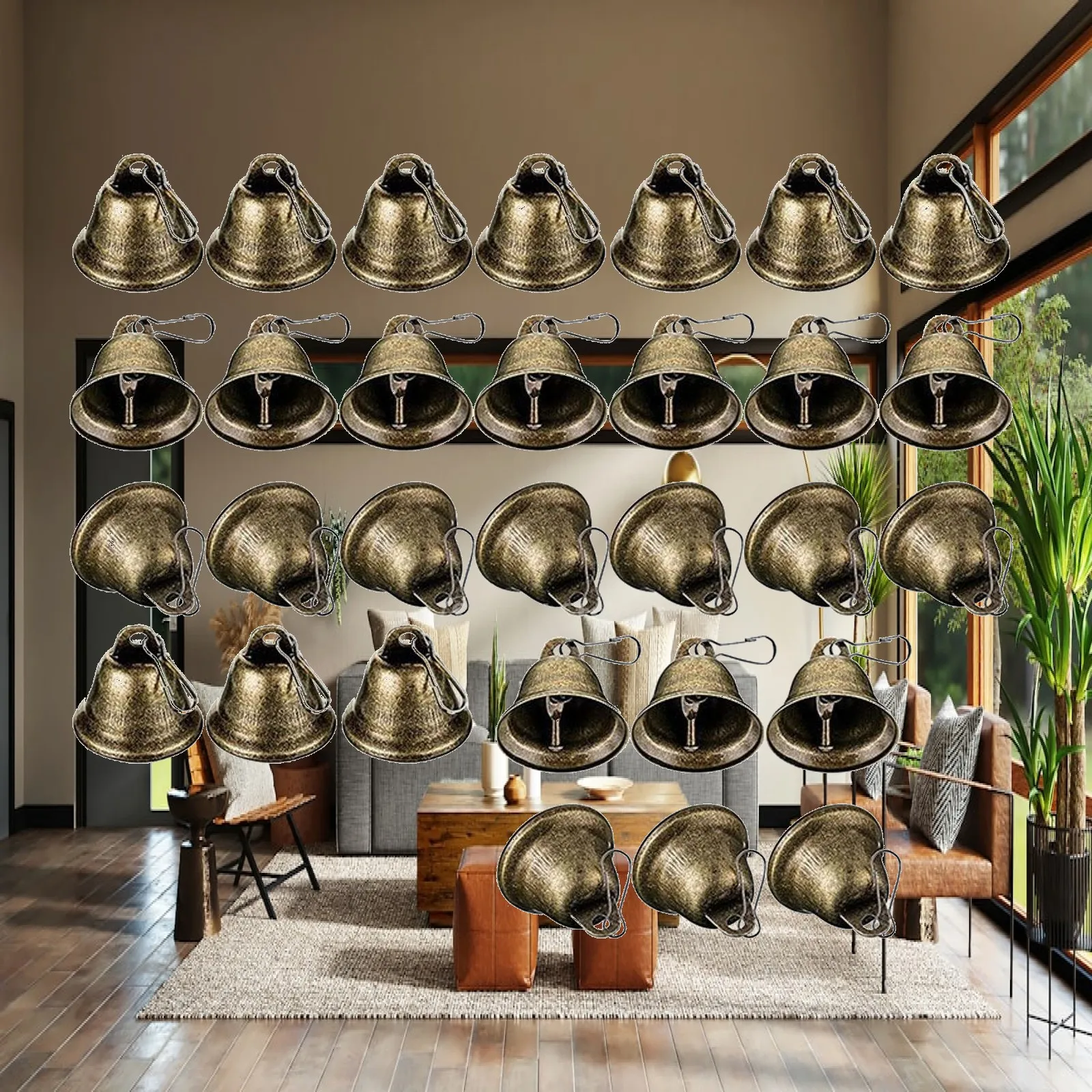 Mini Bronze Jingle Bells Antique Finish Iron Craft Bells Small Hanging Pendants for Pet Collars and Christmas Decorations