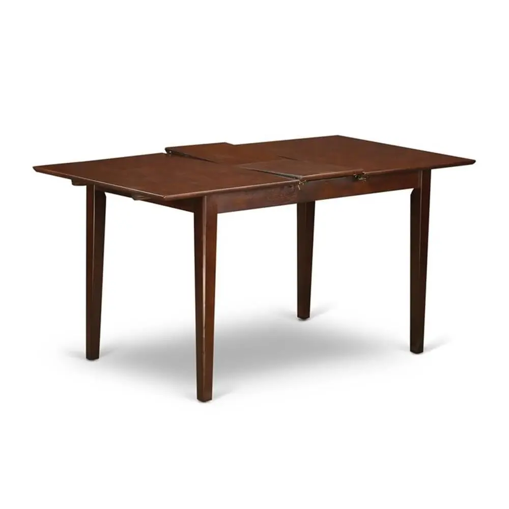 5-Piece Dining Table Set with Butterfly Leaf Extension & 4 Chairs, 32x60 Inch, Mahogany, Customized