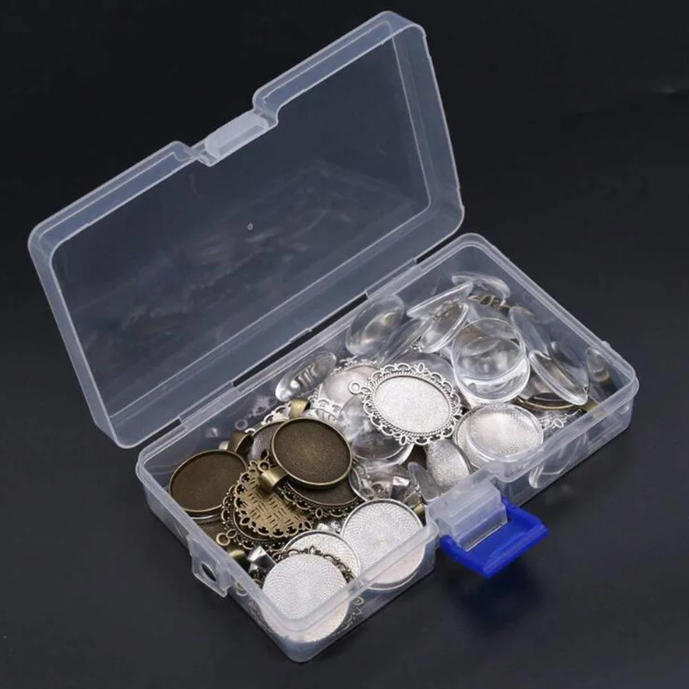 

64 Pcs Pendant Accessories DIY Necklace Bracelet Making Metal Alloy Green Silver Round Oval Charms Jewelry Crafts Gifts