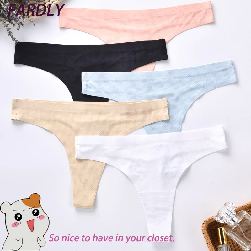 

3PCS Summer best-selling low-waisted thong seamless close-fitting invisible panties smooth sexy women's underwear wireless head