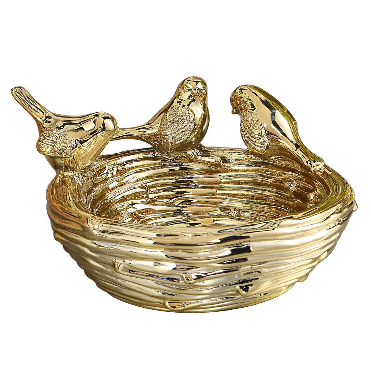 

Simple modern home entry shoe cabinet entrance key snack storage box bird's nest creative desktop resin ornament
