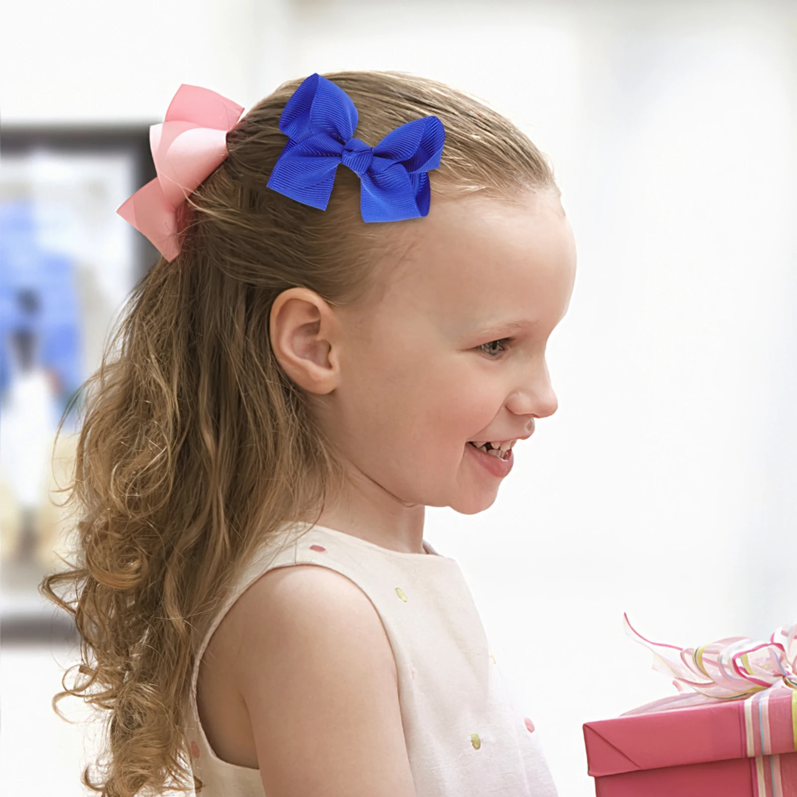 

12 Pcs Girls Hair Clips Solid Color Bright Bowknot Pins Kids Accessories Birthday Gift Navy Bows Hair Barrettes