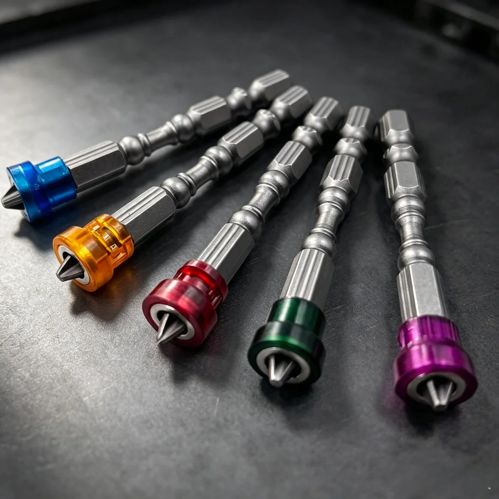 5-piece magnetic drill set heavy-duty S2 alloy steel cross groove drill bit 1/4 inch hexagonal shank suitable for woodworking