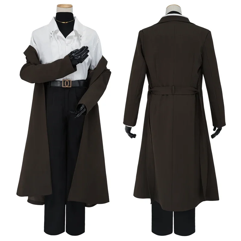 FC6HOLOUN Bungo Anime Nakahara Chuuya Cosplay Costume Wig 10th Anniversary Lining Coat Pants Shirt Hat Gloves Daily Wear Ha@FC8！