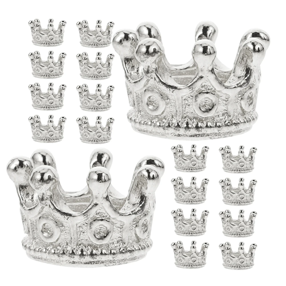 

120 Pcs Mini Crown Jewelry Bracelet Pendant Charms for Making Bulk Alloy Pendants