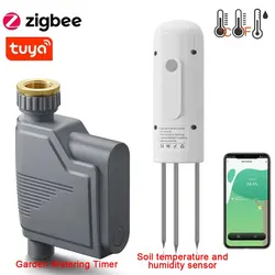 Tuya Zigbee Smart Water Valve Controller System nawadniania kroplowego i czujnik wilgotności i temperatury gleby Tuya Zigbee