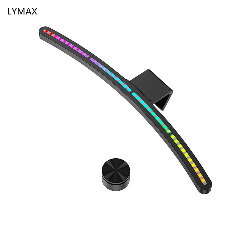 LYMAX Curved Screen Computer Screen Hanging Light RGB Dimming Home Office Eye-Care Remote Control LED Desk Lamp For Game Study