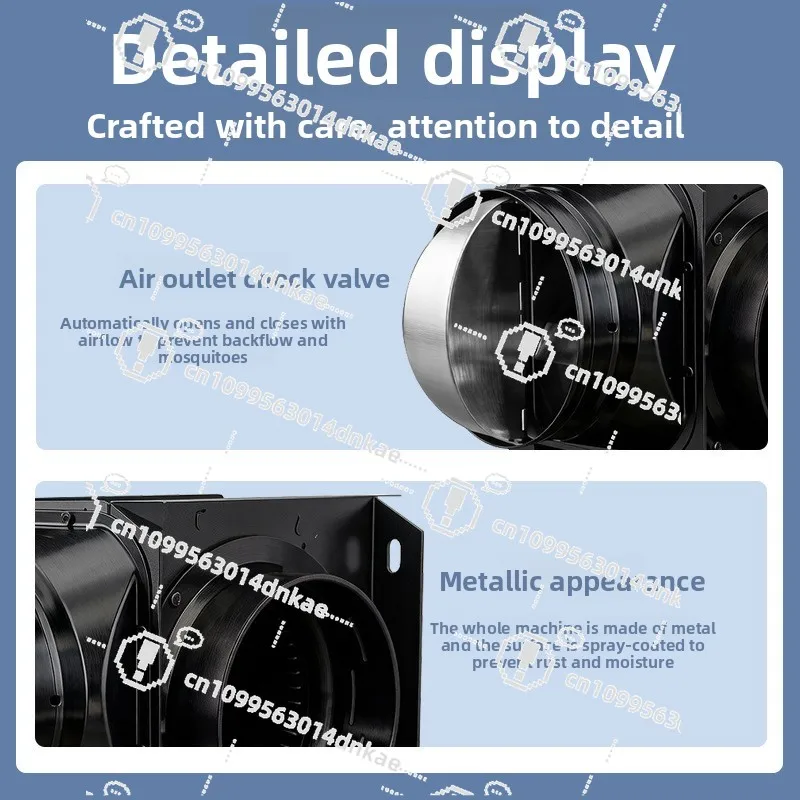 Bathroom One To Two Light Sound Exhaust Fan Dry and Wet Separation Hotel Small Split Machine Ventilation Fan Strong Mute