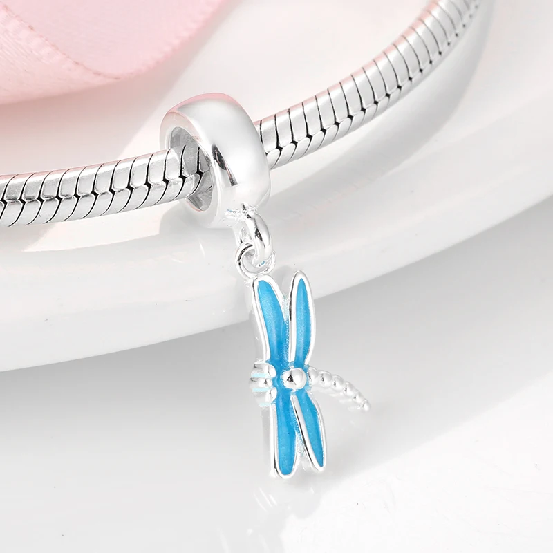 NEW 925 Sterling Silver Microphone Shape Flamingo Pink CZ Beads Fit Original Designer Charms Bracelet Bangles DIY Jewelry Making