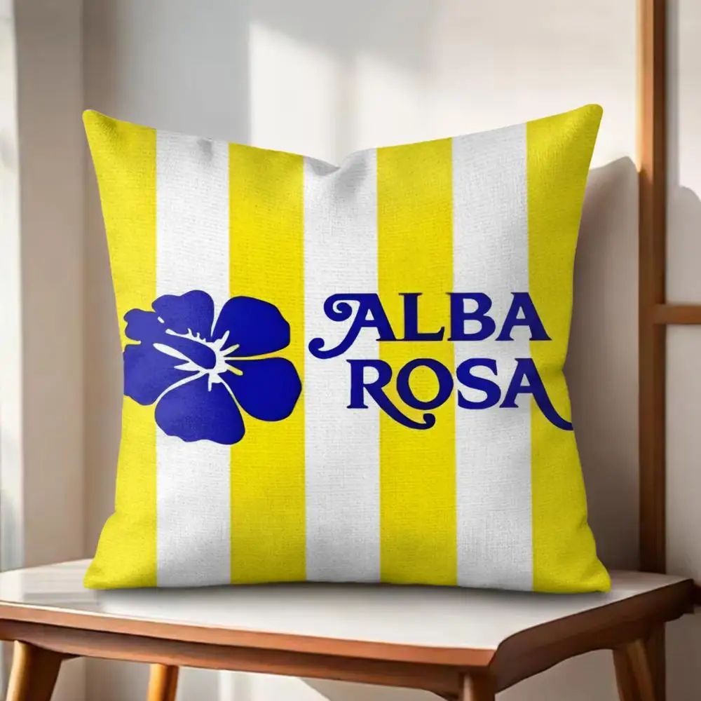 Fashion A-ALBA R-ROSA Cushion Cover Eco Linen Pillow Case Double-Sided Print Breathable Durable Zipper Home Decor Gift