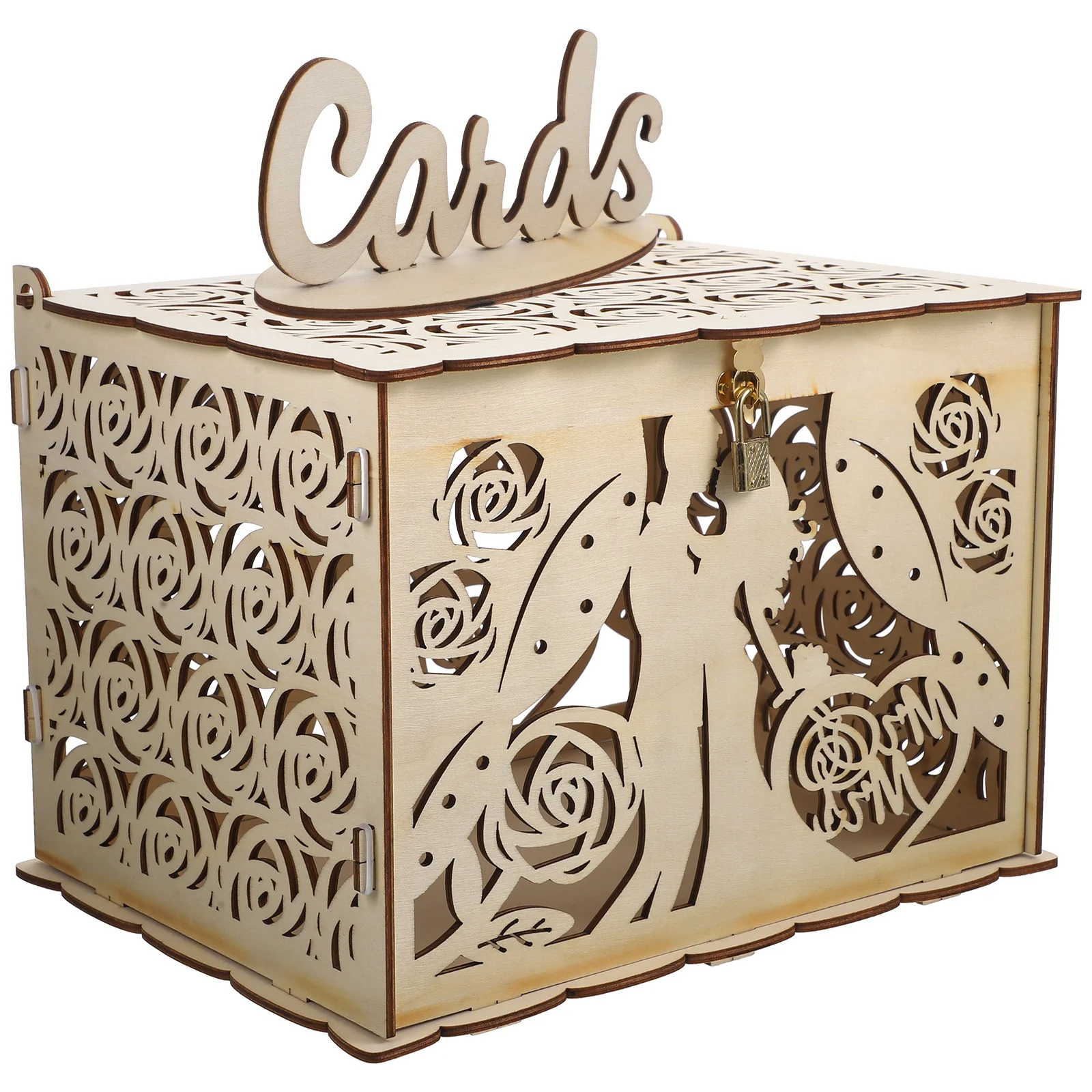 

Wedding Card Box Wooden Rustic Money Gift Storage Holder For Envelope Postcard Keepsake Wedding Party Baby Shower