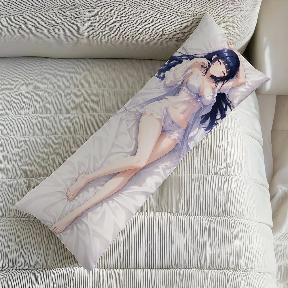 N-Naruto H-Hyuga Hinata Anime Sexy Cushion Cover Body Rectangle Pillow Cover Home Sofa Living Room 51x137CM Dakimakura Case