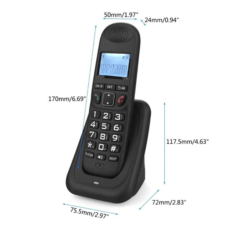 Cordless Telephone With Multi Languages Caller Display Handfree Backlit Phone Handsfree For Home Office Desktop D1003