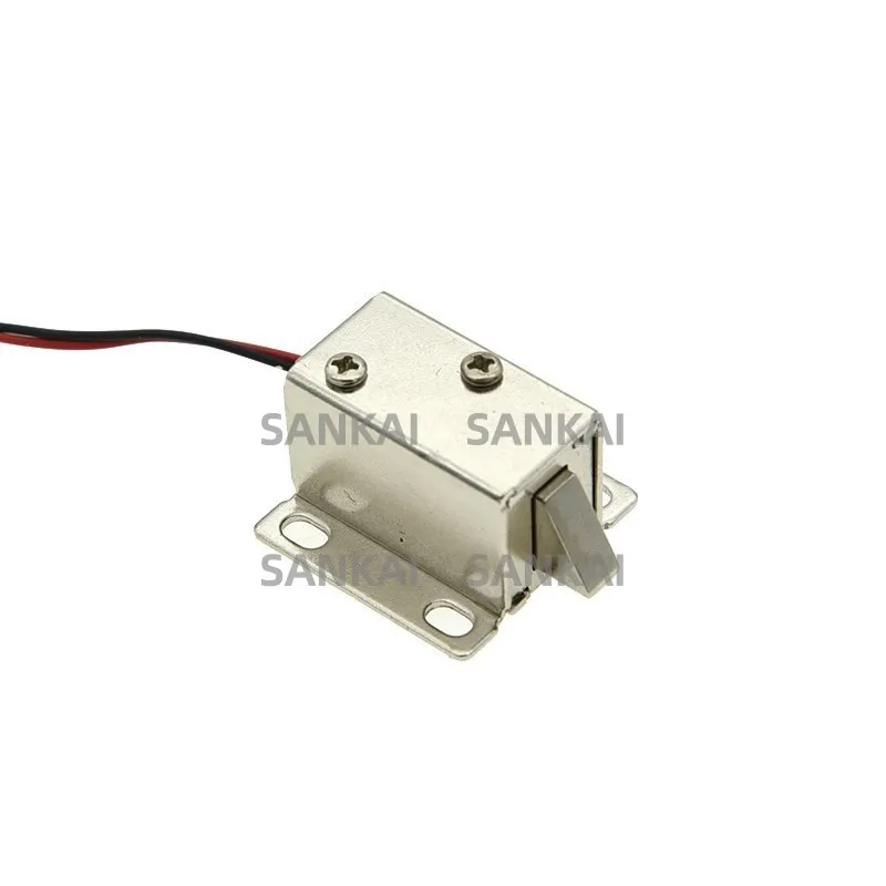 12V DC Mini 2728 Small Solenoid Lock Electromagnetic Electric Control Cabinet Drawer Lock Intelligent Auto Lock Home Improvement