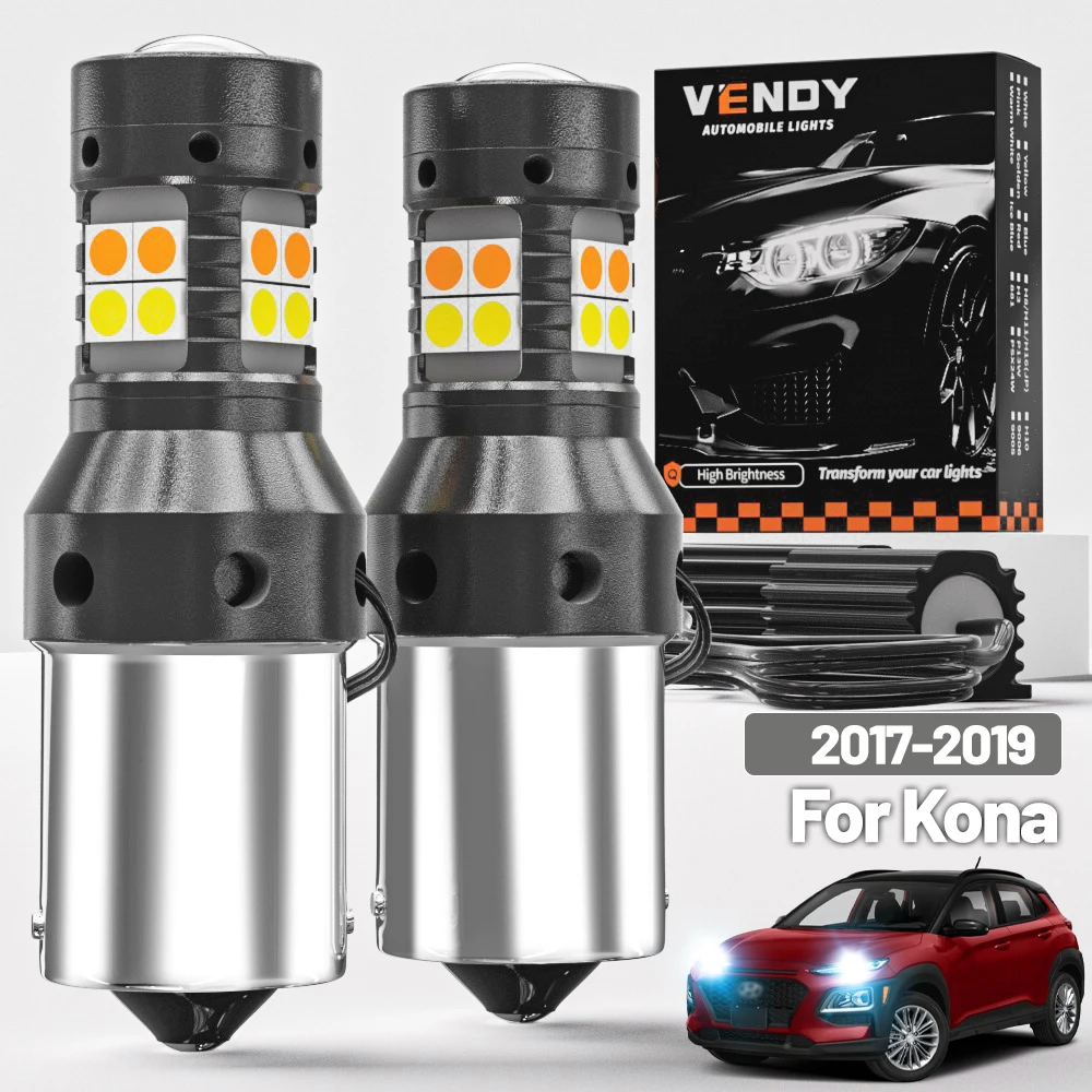 

2 шт. для Hyundai Kona двухрежимный светодиодный указатель поворота + дневные ходовые огни DRL 2017 2018 2019 аксессуары Canbus