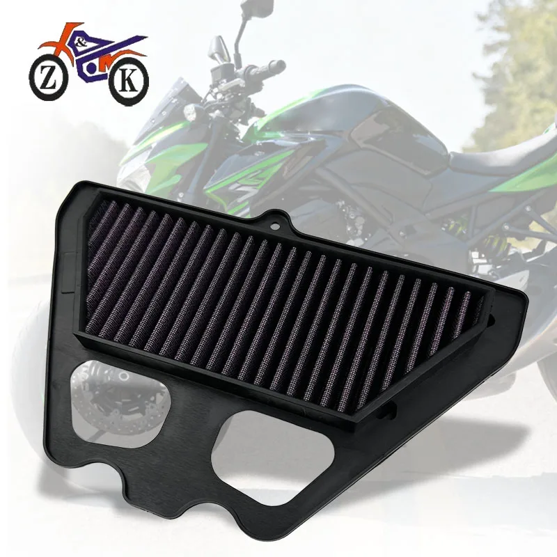 Motorcycle Washable Air Filter High Flow Intake Cleaner For Kawasaki Z900 Z 900 2017-2023 Air Cleaner Replacement Filter