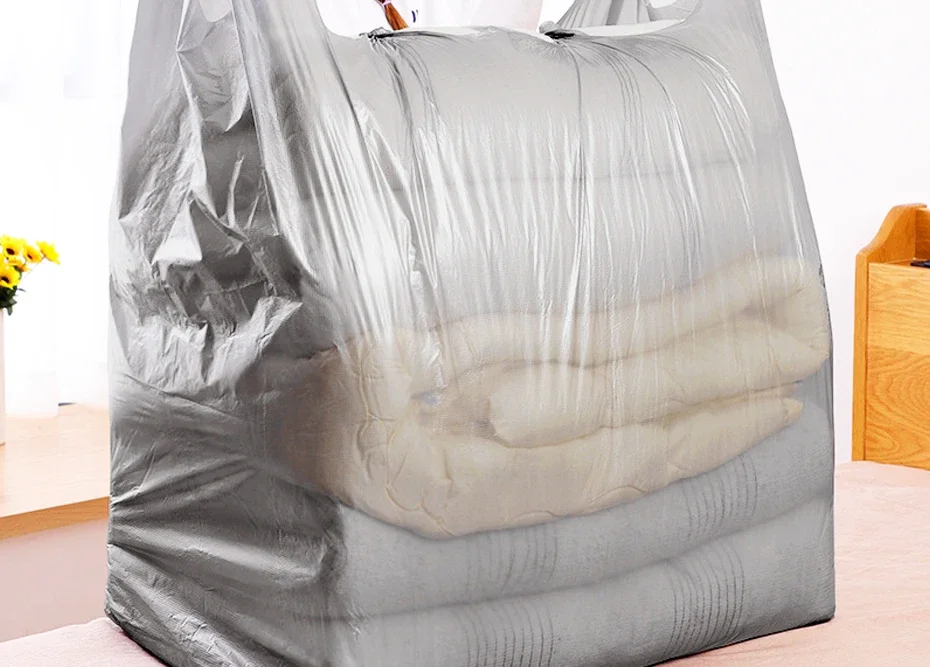 1 ​ 0PCS Große Kapazität Kunststoff Taschen Verdicken Moving Verpackung Tasche Kleidung Lagerung Taschen für Spielzeug Bettdecke Decke Bettwäsche Organizer – Detail 14