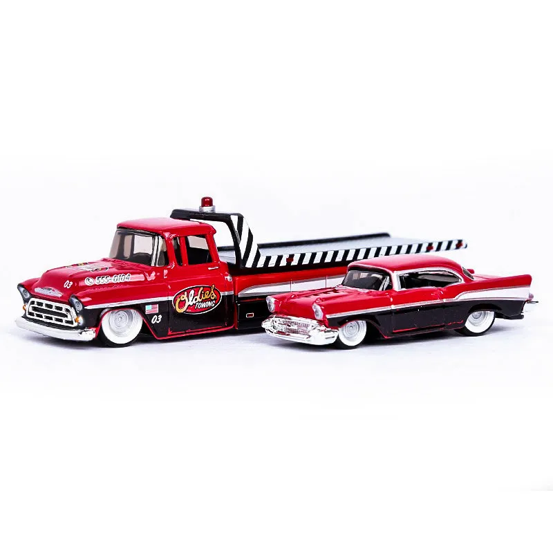 Genuine Maisto Cars Toys For Collector 1:64 Transport Fleet Trailers Alloy Models Collection Chevrolet Bel Air