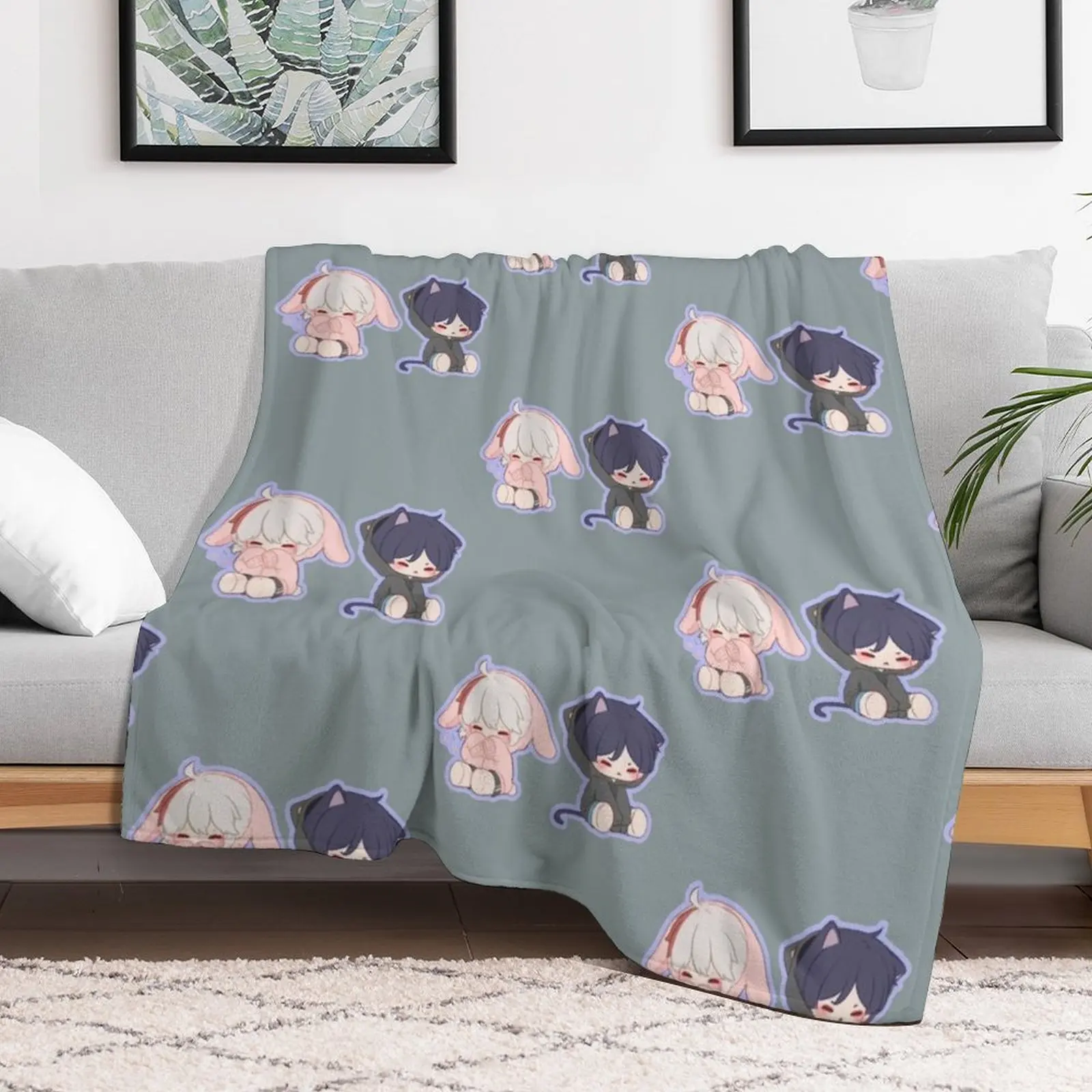 Scaramouche et kazuha Casquette Throw Blanket Blankets For Baby Kid'S Blankets