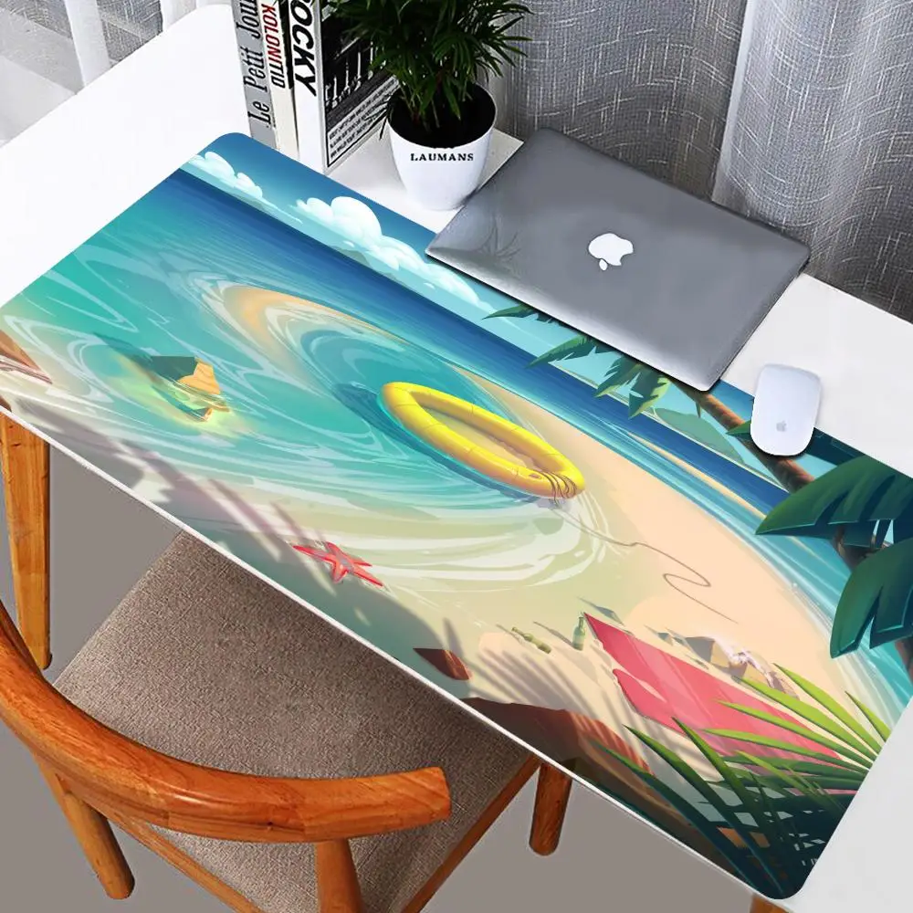 Blue Sky Beach Mouse Pad Gamer XL Computer New Home Custom Mousepad XXL keyboard pad Desk Mats Natural Rubber PC Table Mat