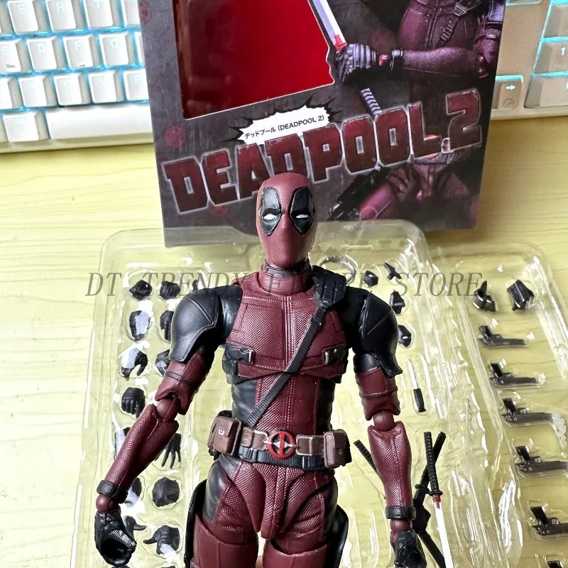 16cm Marvel Shf Deadpool Action Figure PVC Movable KO Deadpool Action Figure Doll Collection Model Ornament Toy For Childs Gifts