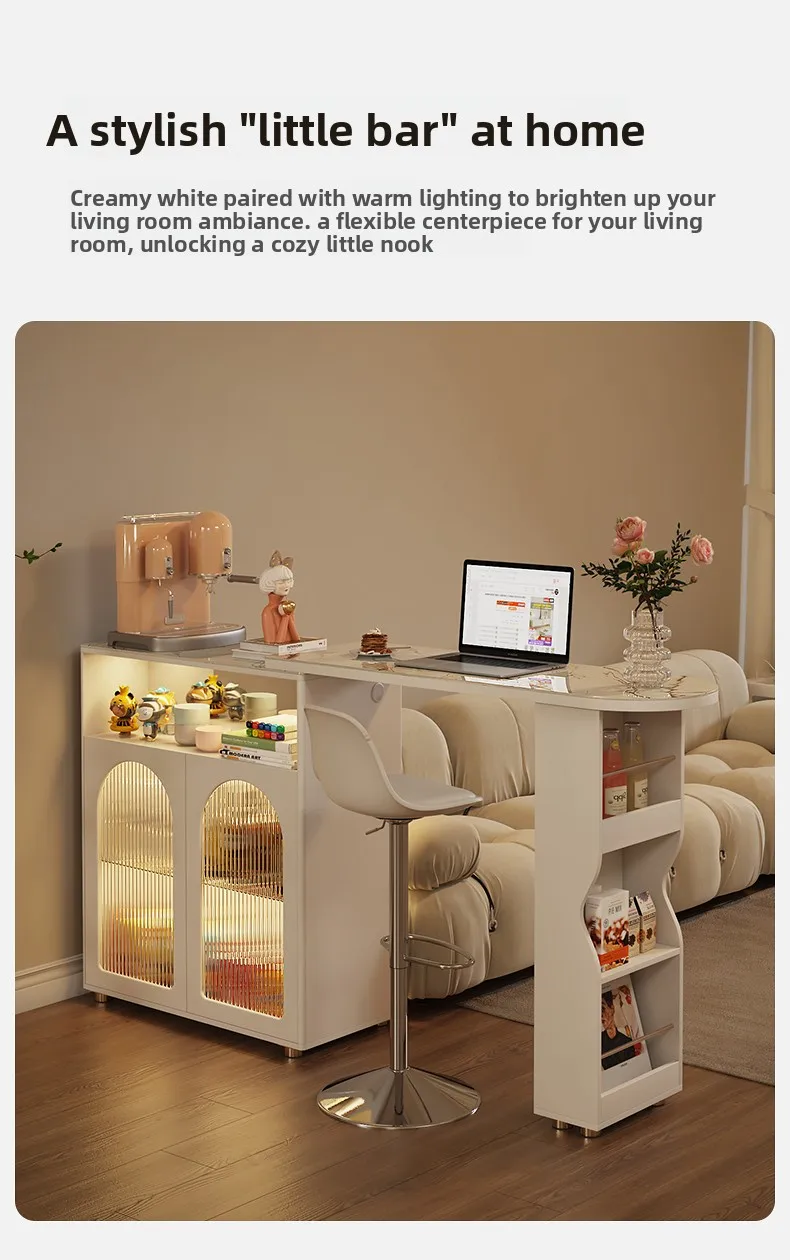 YJQ retractable living room partition storage cabinet desk integrated household multi-functional bar desk