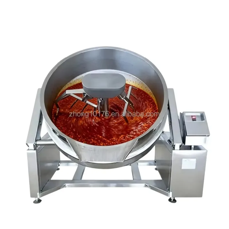 Large Capacity Jacketed Mixing Kettle With Agitator Multi-Voltage PLC Controlled For Curry And Jam