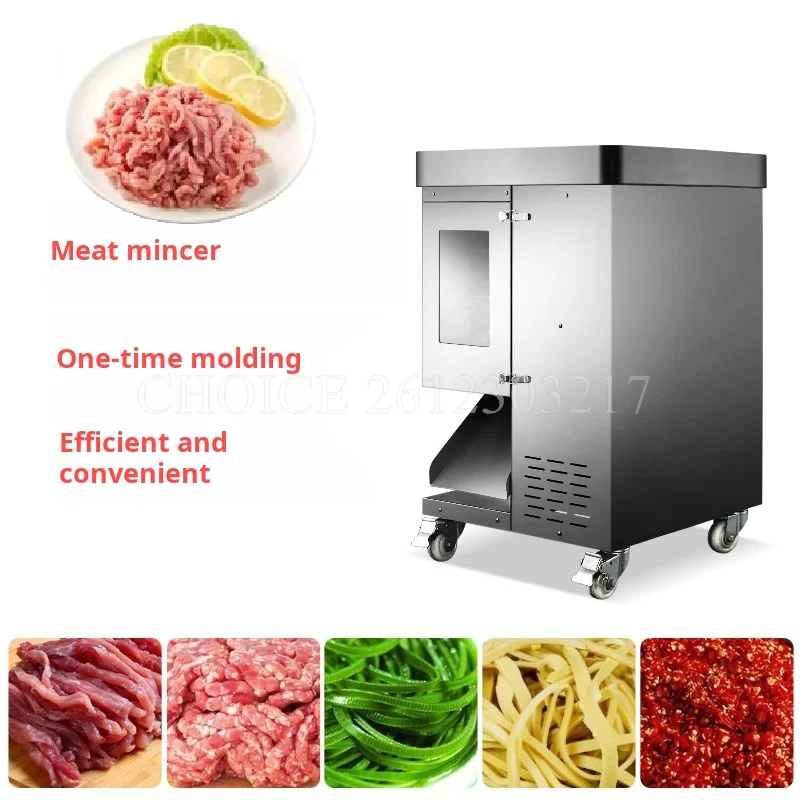 Commercial Electric Meat Slice Strips Cutter Machine Meat Shreds Cutter Pork Belly Chicken Breast Stainless Steel Multi Slicer