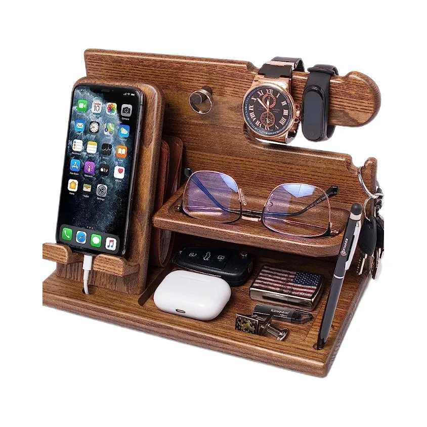 Desktop pine storage rack, bedside bracket, watch ring, storage rack, bedroom glasses, earphones, sundries rack.