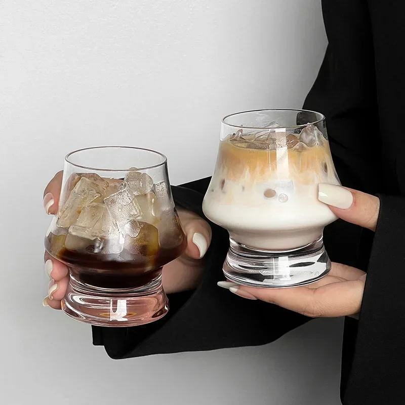 Mushroom Short Foot Glass Cup Creative Transparent Design Coffee Juice Drinkware Versatile Home Use Tea Cup Ins Popular Style