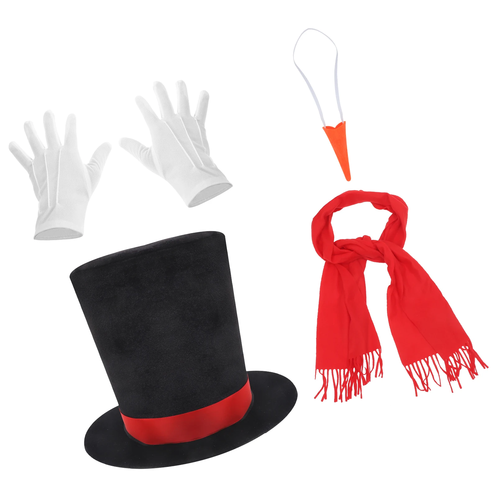

1 set 1 Set Christmas Snowman Costume Kit Diy Holiday Party Decoration Reusable Cap Nose For Activity Cosplay Prop