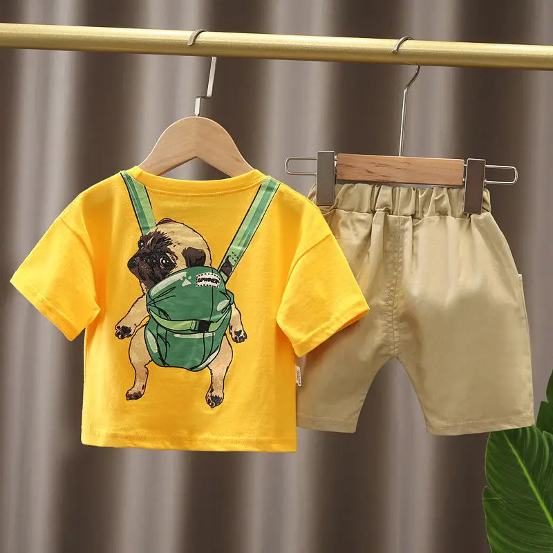 Baby Boy Clothes Set T-shirt+Shorts Kids Boy Summer Clothing Set Cute Cartoon Baby Boy Outfit Set Infant Toddler Tee Shirt Pants