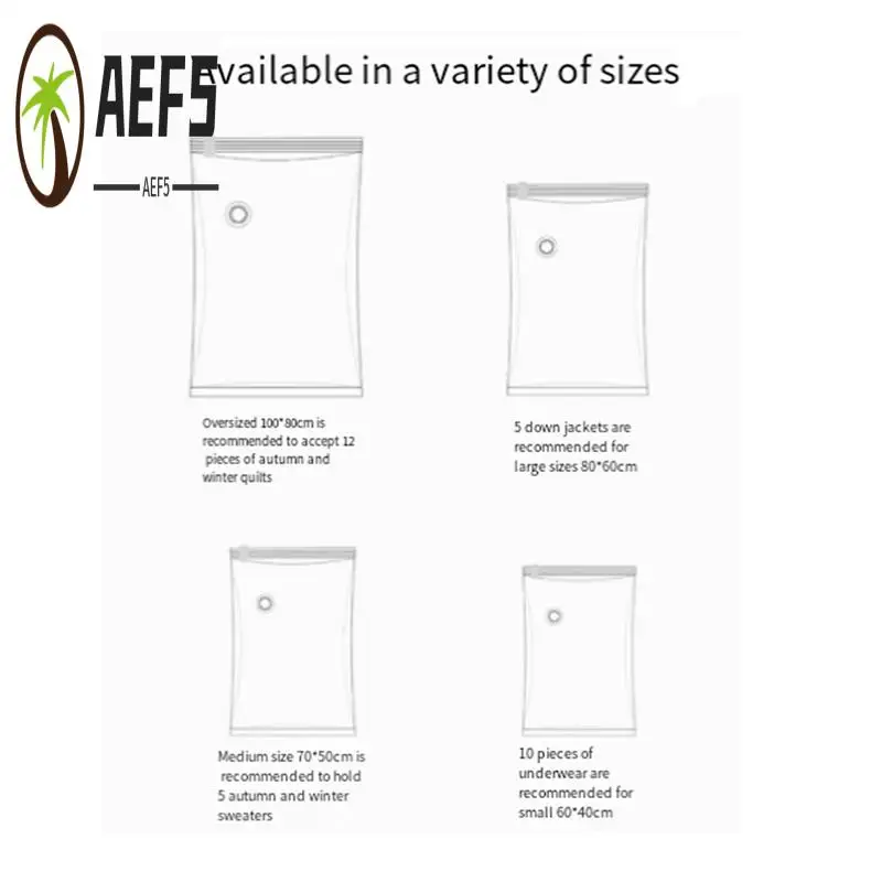 

Вакуумные пакеты для хранения AEF5-6X, компрессионные пакеты для герметика с дорожным ручным насосом для одеял, одеял, хранения одежды