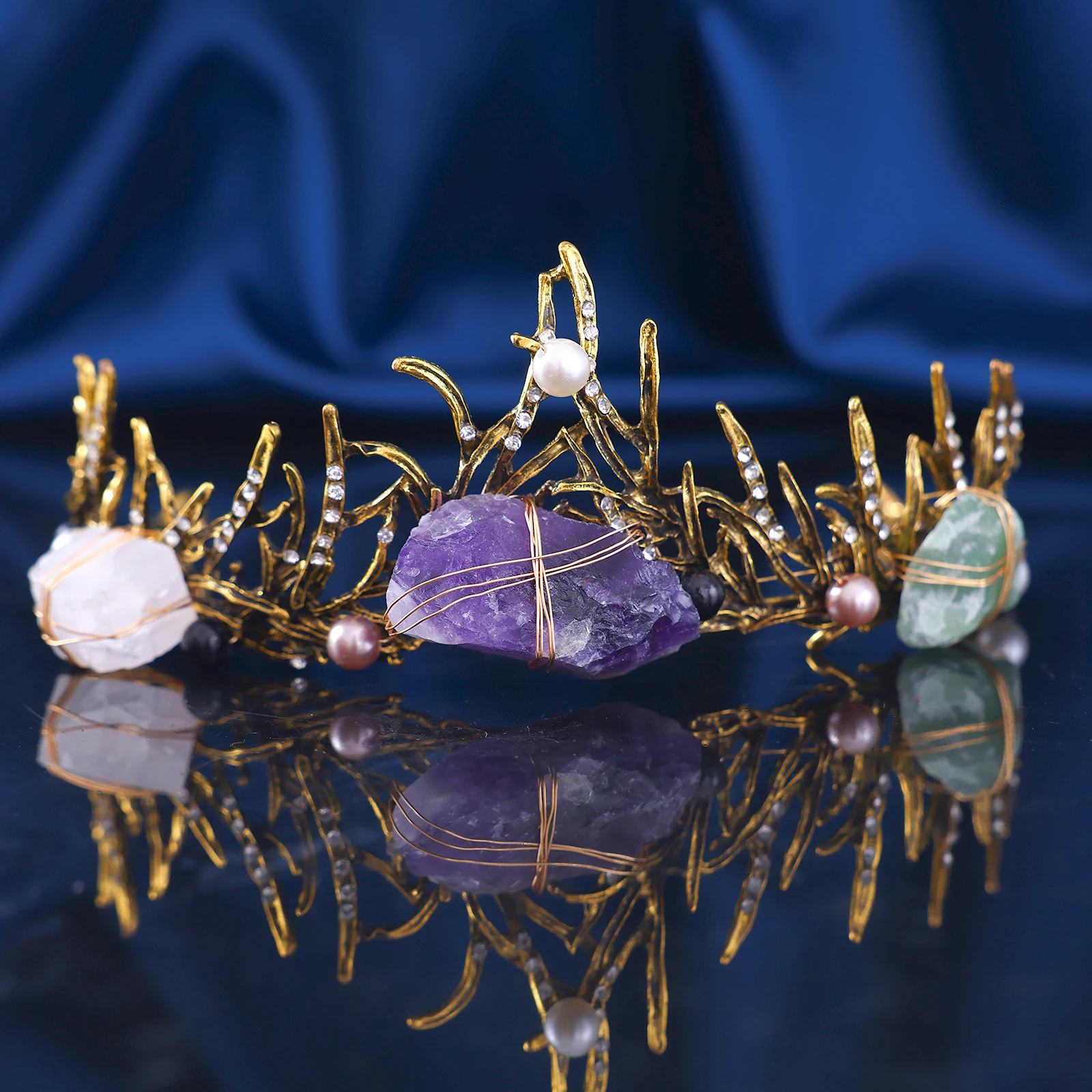 

1, великолепный подарок с короной ручной работы из сплава, головной убор с короной для свадебных вечеринок, вечеринок, свадебных банкетов