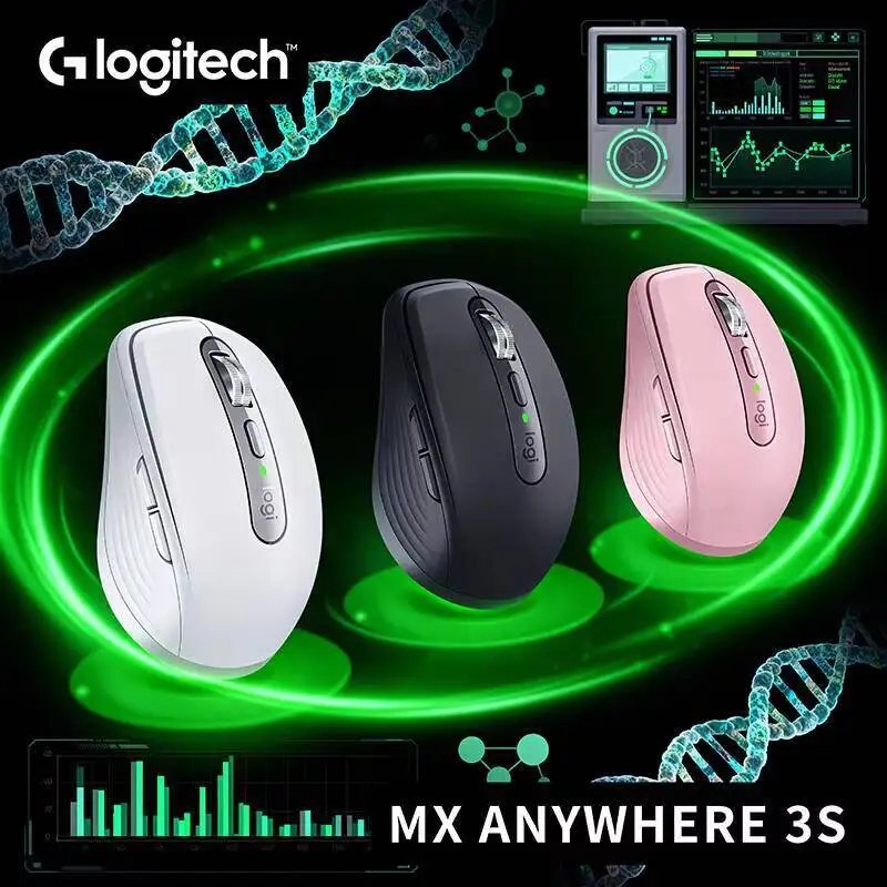 

Ergonomic MX Anywhere 3S - 8K DPI, 3-Device Bluetooth, Silent Click, Perfect for Fitness Exhibition Travel & On-Road Work