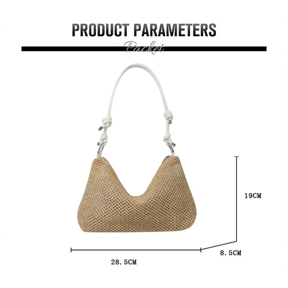 Woven Straw Bag Fashion Large Capacity Handmade Braid Shoulder Bag Rattan Tote Bag Summer Beach