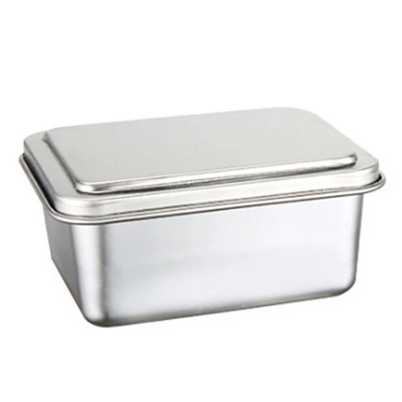 Stainless Steel Fresh-Keeping Box Storage Box with Lid Food Storage Box Cooking Ingredient Packaging Box, B