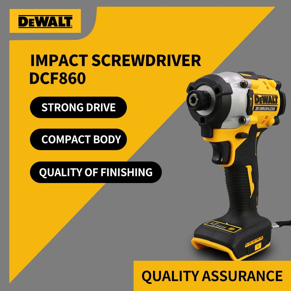 Imagem -04 - Dewalt-brushless Furadeira de Impacto Elétrica Dcf860 Chave de Fenda sem Fio Bateria de Lítio 20v Recarregável Ferramentas Elétricas Específicas Novo