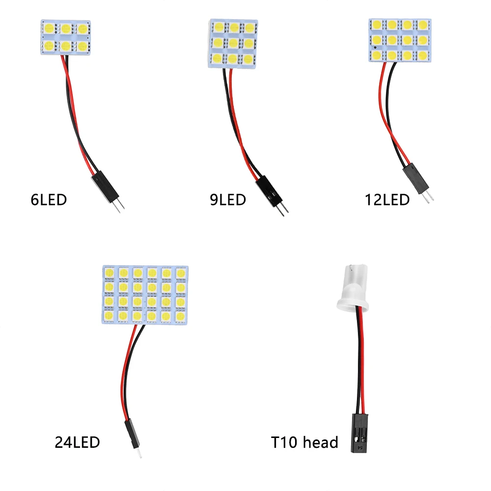 자동차 페스툰 돔 인테리어 LED 조명 램프, 지도 지붕 독서 전구, 5050 LED 독서 램프, 흰색 T10 C5W