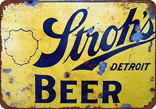 Custom Kraze Stroh's Beer Vintage Reproduction Metal Sign