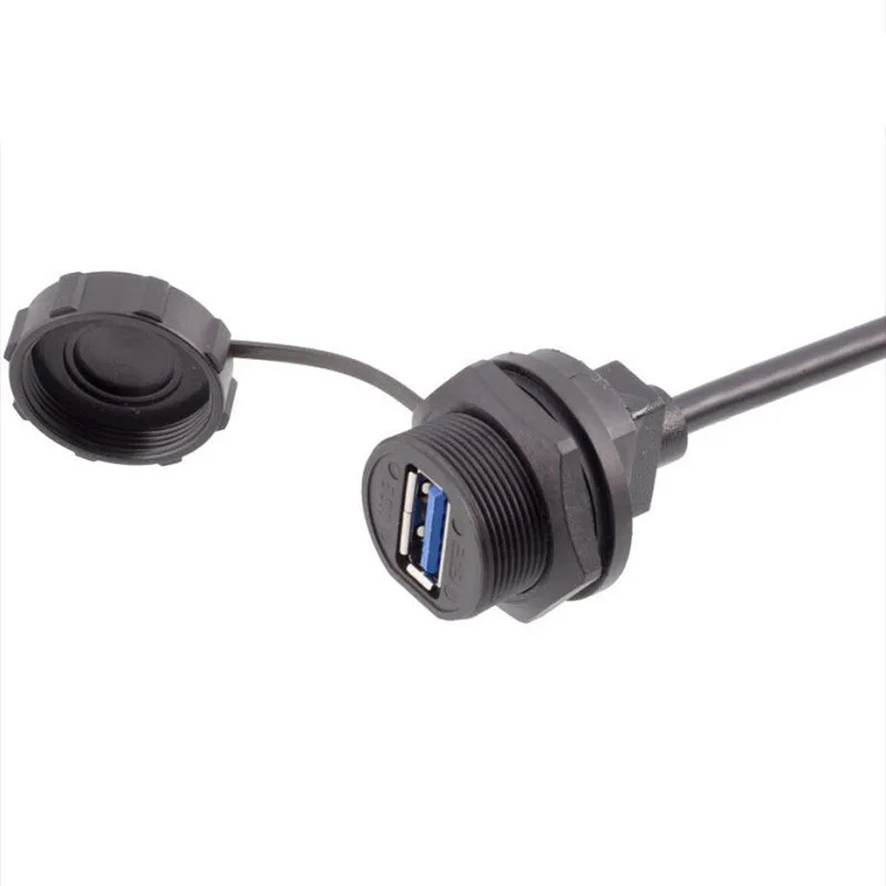 Waterproof USB Type A Panel Mount Connector Female Socket with Copper Contacts Great for Hard Drives Digital Devices