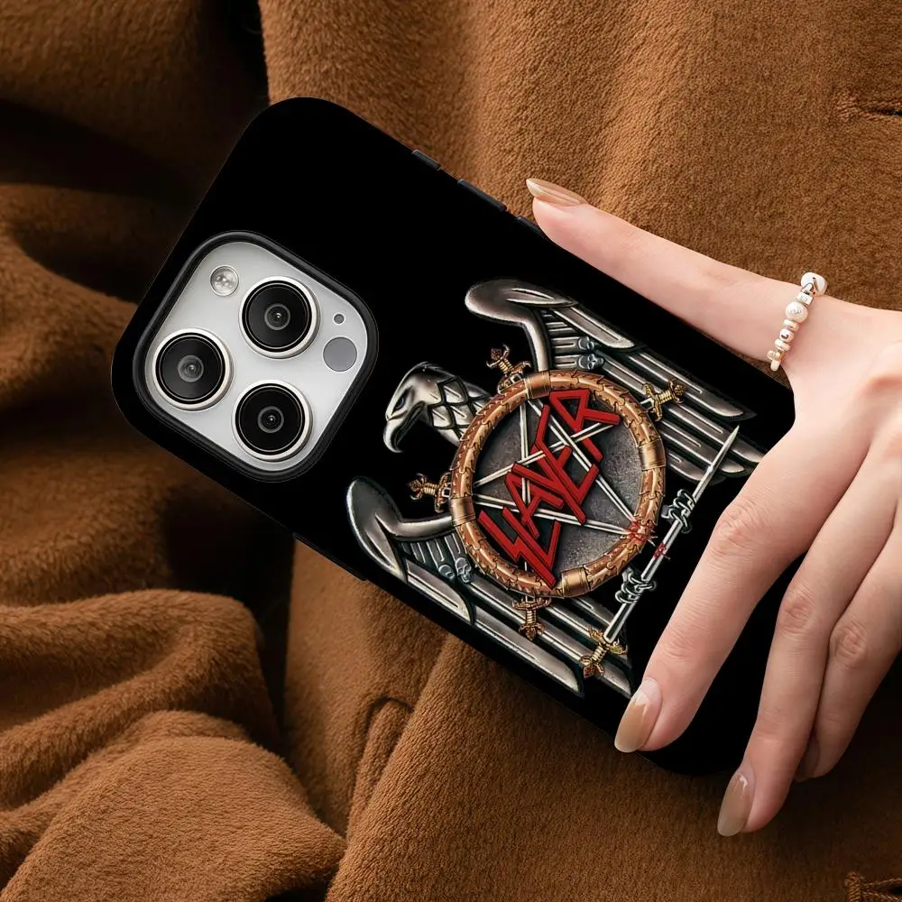 Чехол для телефона S-Slayer Band для Samsung Galaxy S25 24 23 22 Ultra Plus A56 36 26, глянцевый двухслойный жесткий корпус HD