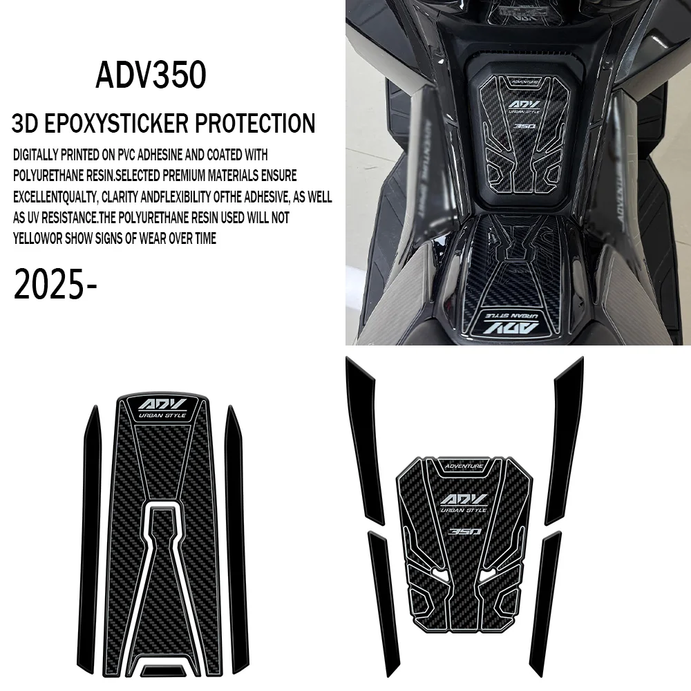 For ADV 350 2025 Accessories ADV350 2022 2023 2024 Motorcycle Fuel Tank Protector 3D Epoxy Sticker Tank Pad Kit