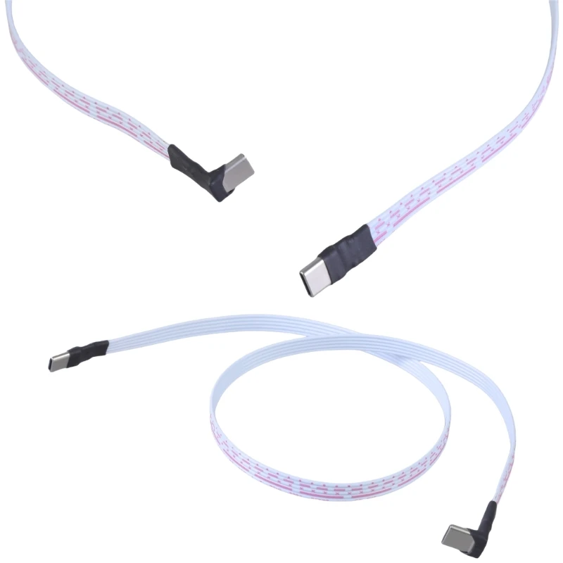 10-150CM Type C to USB-C 90° Angled adapter cable Power bank flexible cable PD cable charging Data cable USB C bend flat cable