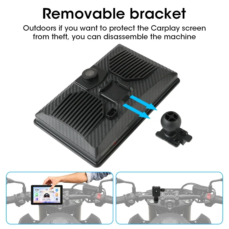 Motorcycle Bluetooth Display Wireless  Auto Detachable Monitor