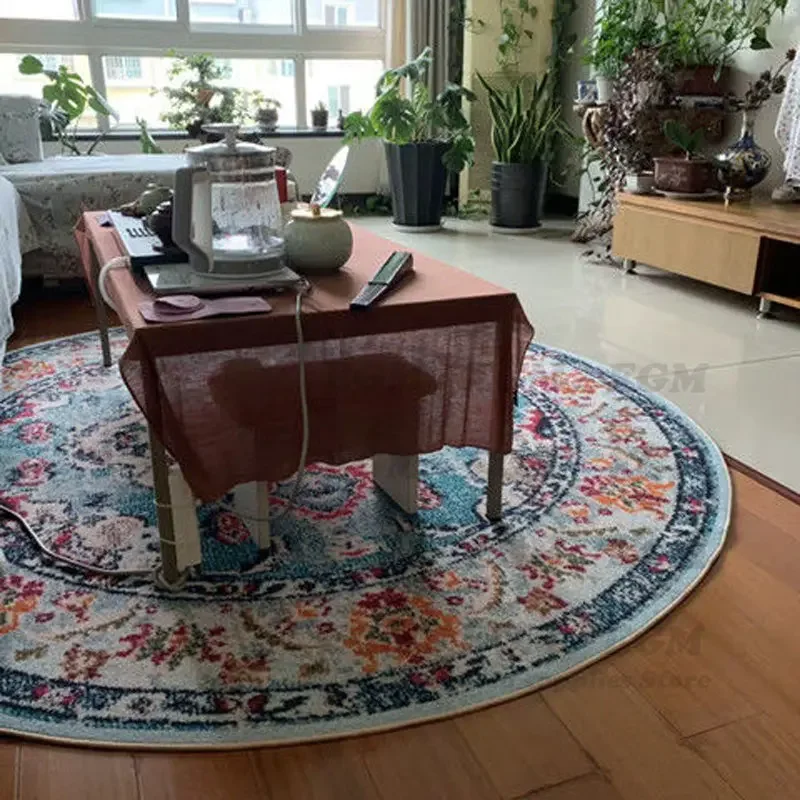 Retro Boho Round Carpet Rugs and Carpets for Home Living Room Decor Lounge Area Rug Large Persian Luxury Decoration Bedroom Mat