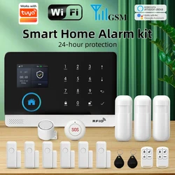 PGST WIFI GSM Smart Home Security Alarm System Works With Smart Life APP Burglar Alarm House Office Alexa Remote Control