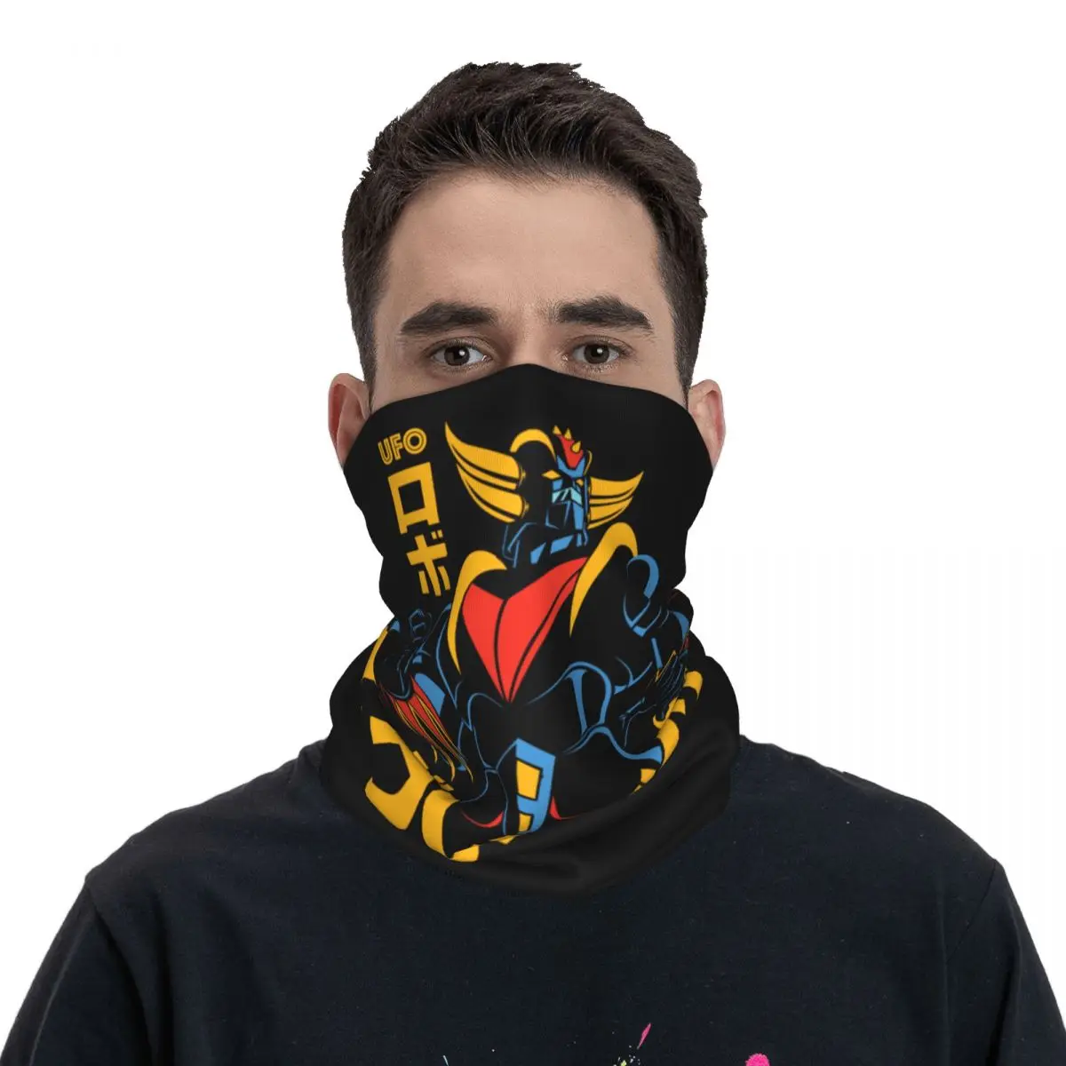 Japan Robot UFO Robot Grendizer Raid Bandana Neck Gaiter Printed Goldrake Magic Scarf Multifunctional Headband Fishing for Men