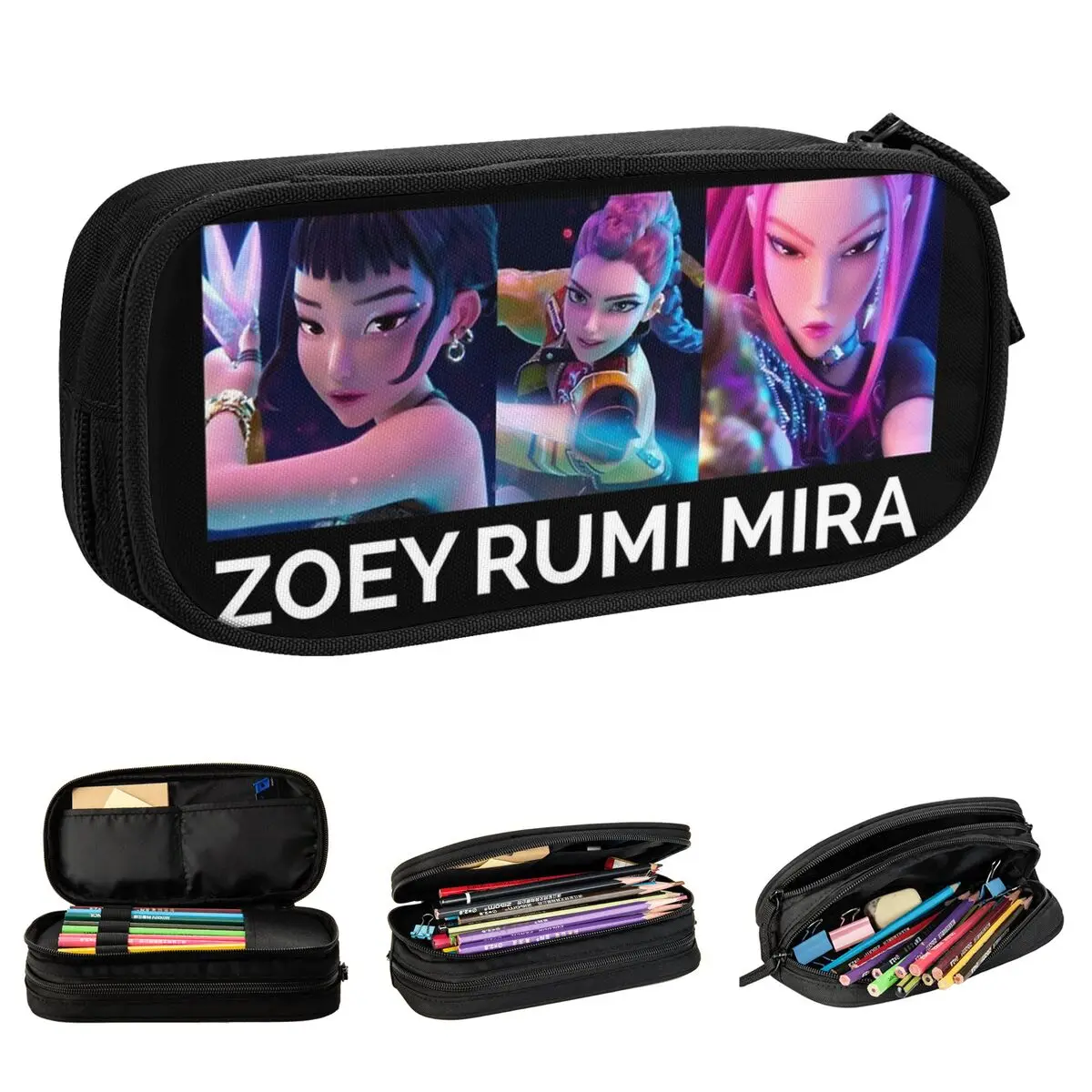 

Huntrix Close & Name Kpop Pencil Cases Creative Pen Box Bag Girls Boys Large Storage School Supplies Gifts Pencilcases
